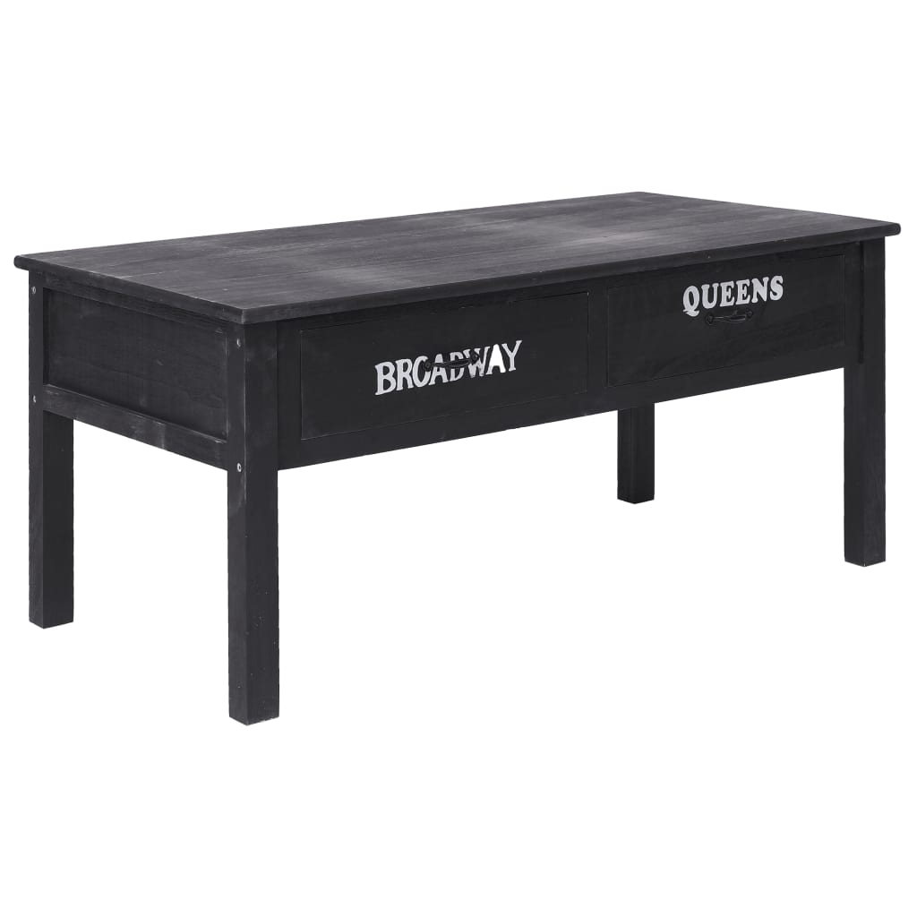 Salontafel 00X50X45 Cm Hout Zwart en wit
