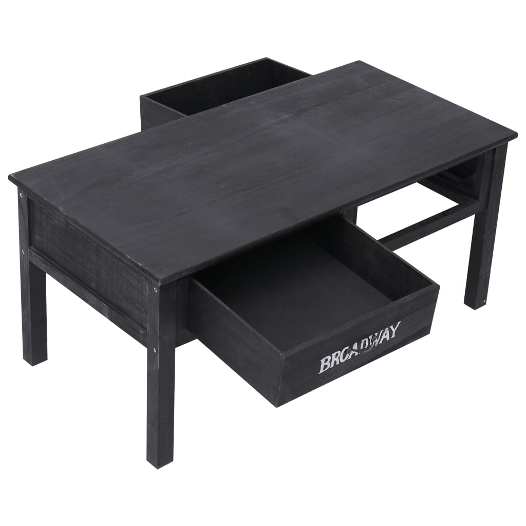 Salontafel 00X50X45 Cm Hout Zwart en wit