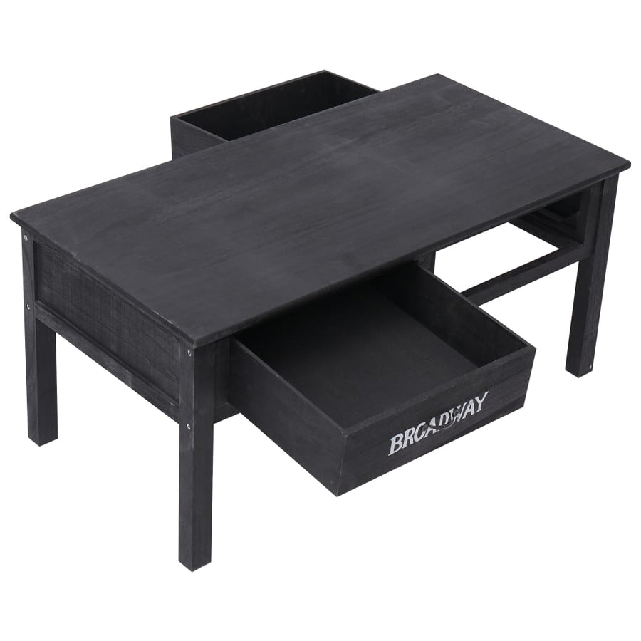 Salontafel 00X50X45 Cm Hout Zwart en wit