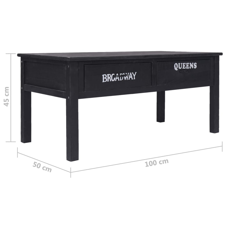 Salontafel 00X50X45 Cm Hout Zwart en wit