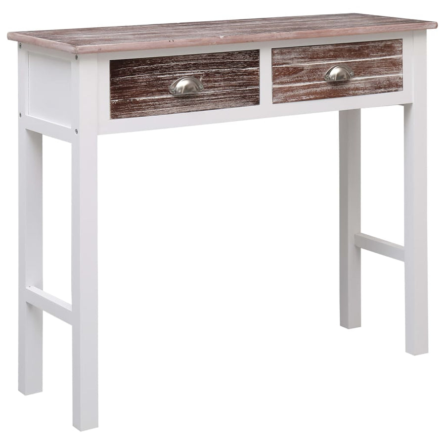 Wandtafel 90X30X77 Cm Hout Wit en bruin