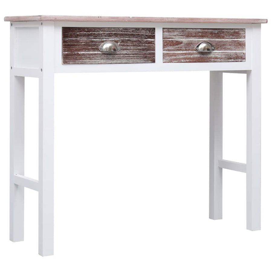 Wandtafel 90X30X77 Cm Hout Wit en bruin