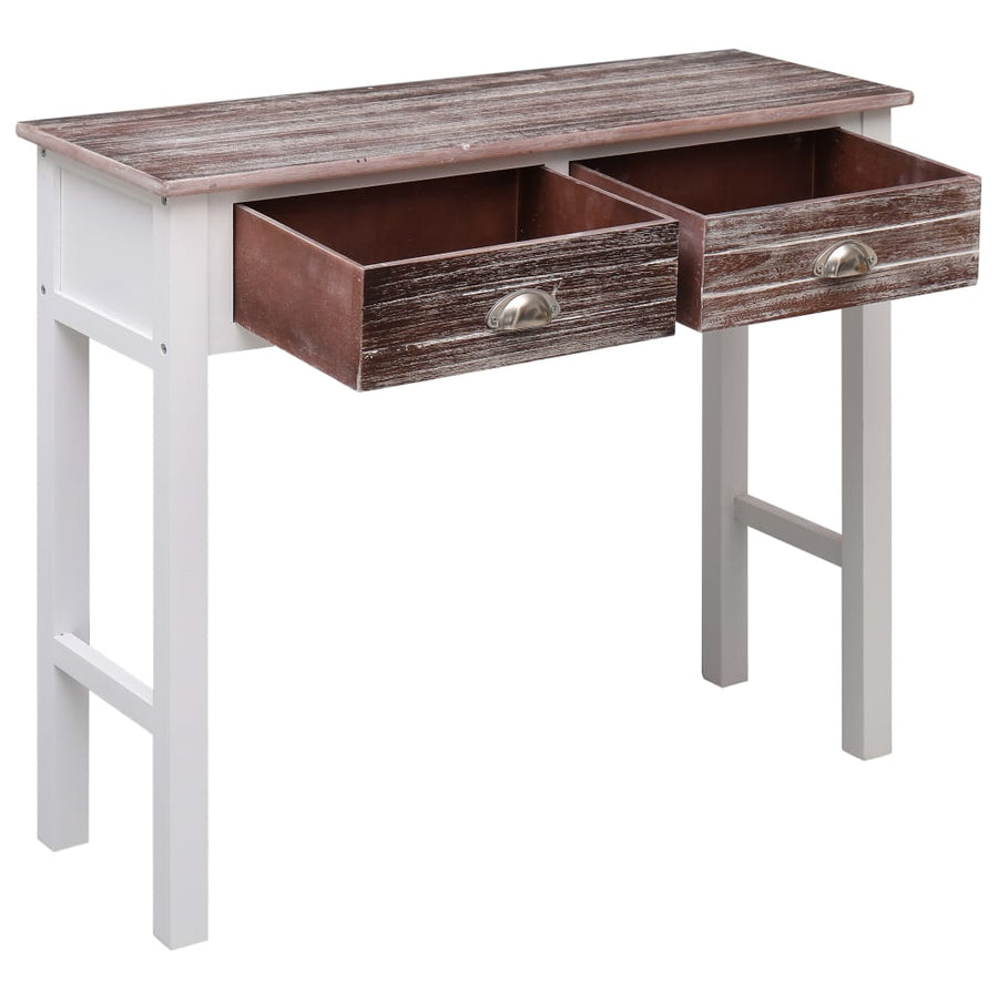 Wandtafel 90X30X77 Cm Hout Wit en bruin