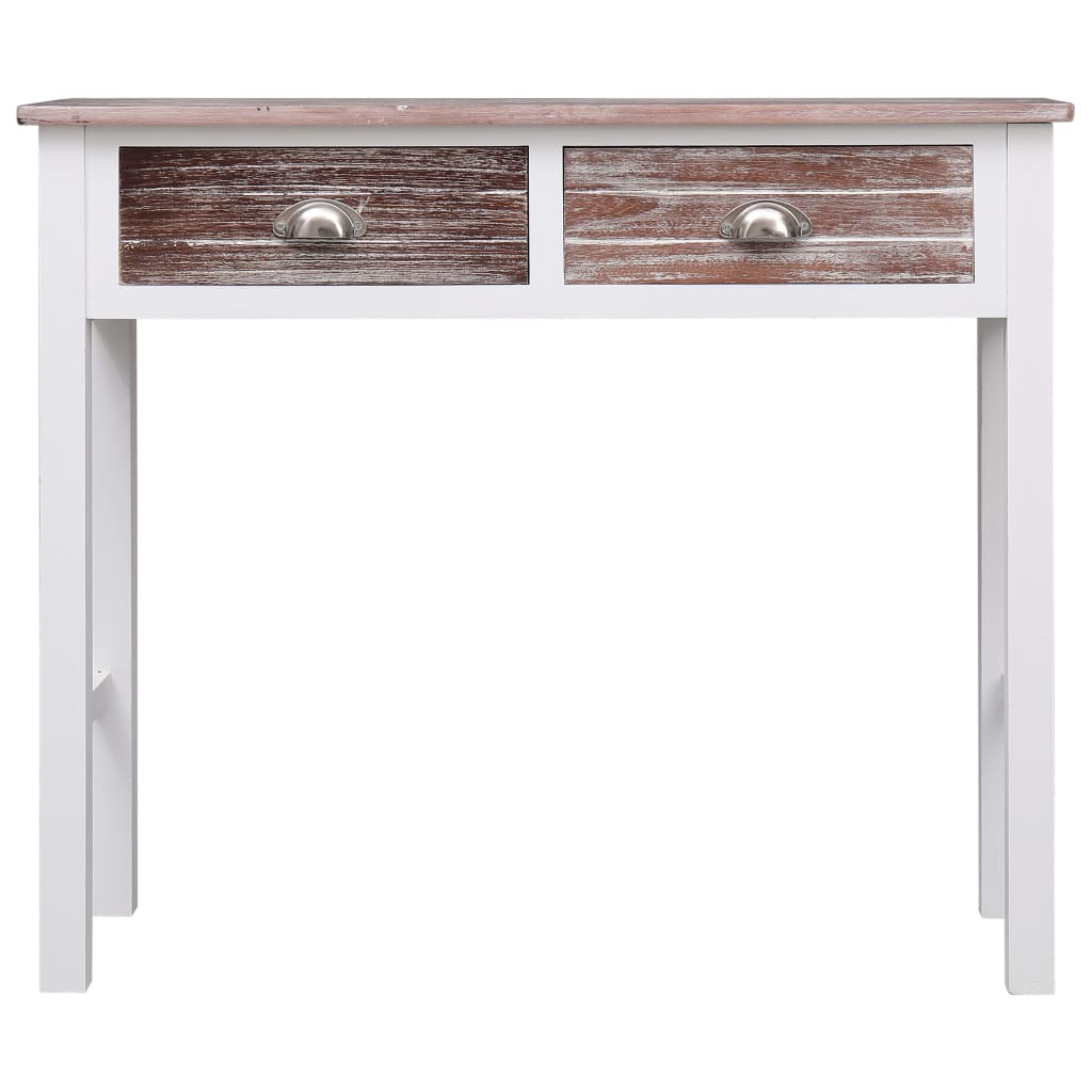 Wandtafel 90X30X77 Cm Hout Wit en bruin