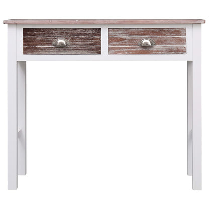 Wandtafel 90X30X77 Cm Hout Wit en bruin