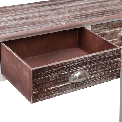 Wandtafel 90X30X77 Cm Hout Wit en bruin