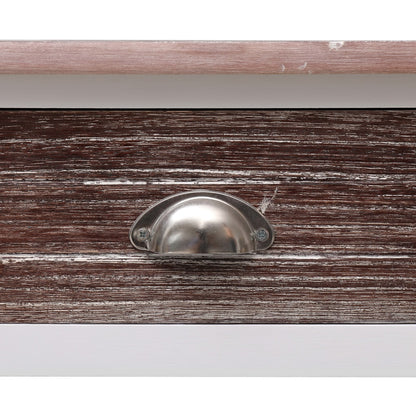 Wandtafel 90X30X77 Cm Hout Wit en bruin