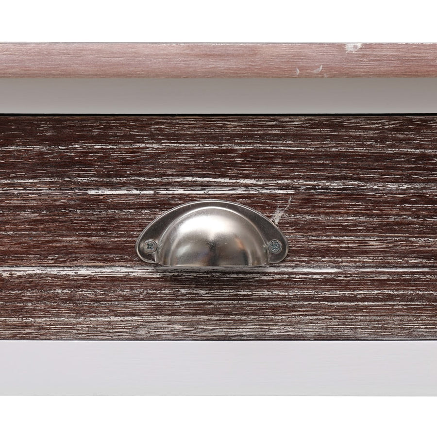 Wandtafel 90X30X77 Cm Hout Wit en bruin