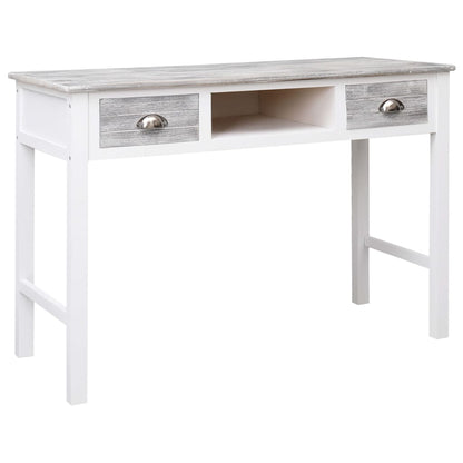 Schrijftafel 110X45X76 Cm Hout Wit en grijs