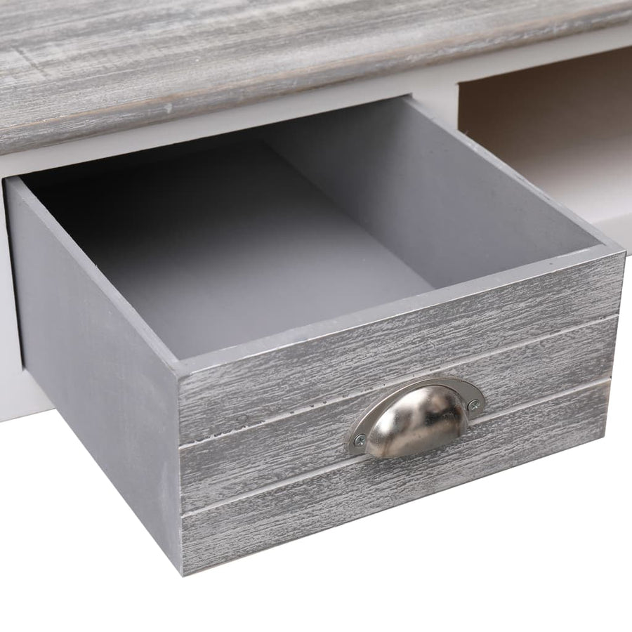Schrijftafel 110X45X76 Cm Hout Wit en grijs