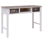 Schrijftafel 110x45x76 cm hout bruin wit
