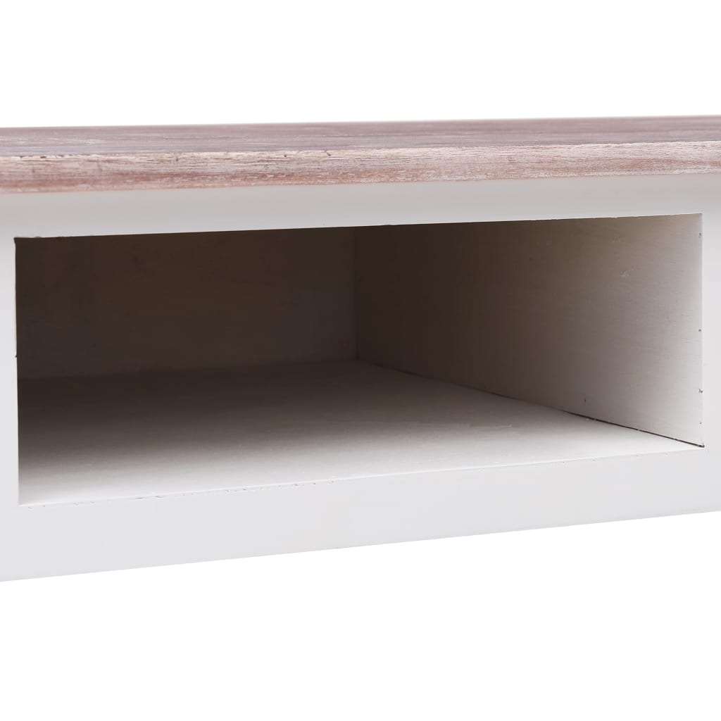 Schrijftafel 110X45X76 Cm Hout Wit en bruin