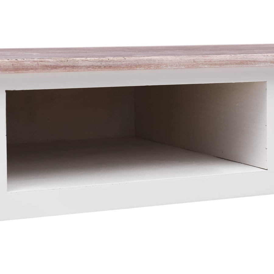 Schrijftafel 110X45X76 Cm Hout Wit en bruin