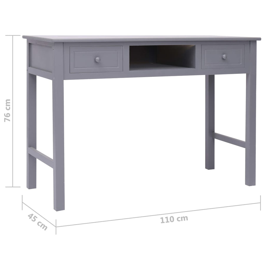 Schrijftafel 110X45X76 Cm Hout Grijs