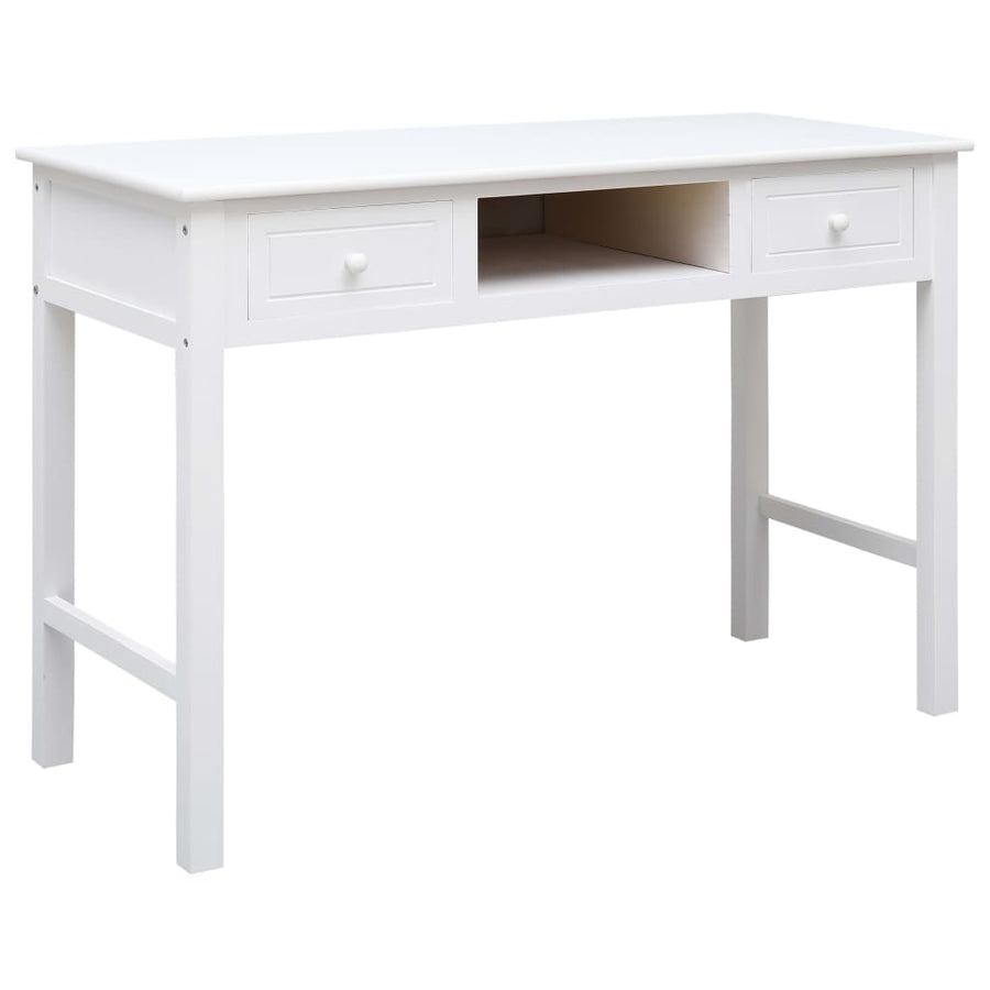 Schrijftafel 110X45X76 Cm Hout Wit