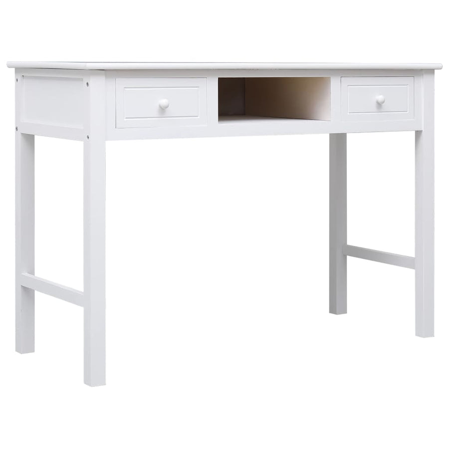Schrijftafel 110X45X76 Cm Hout Wit