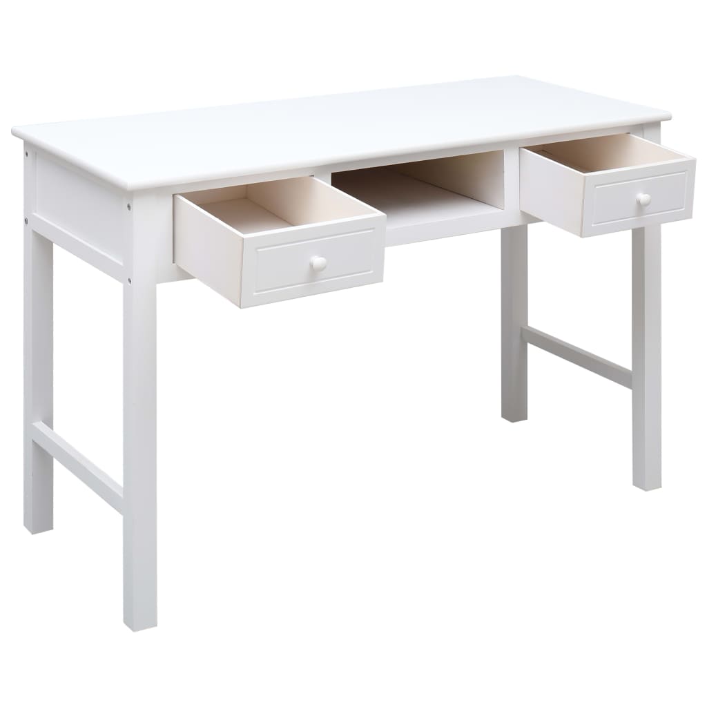 Schrijftafel 110X45X76 Cm Hout Wit