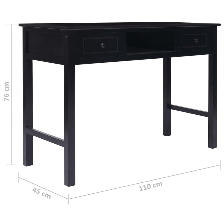 Schrijftafel 110X45X76 Cm Hout Zwart