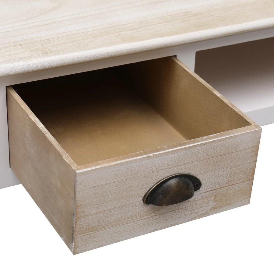 Wandtafel 0X45X76 Cm Hout Wit en houtkleur