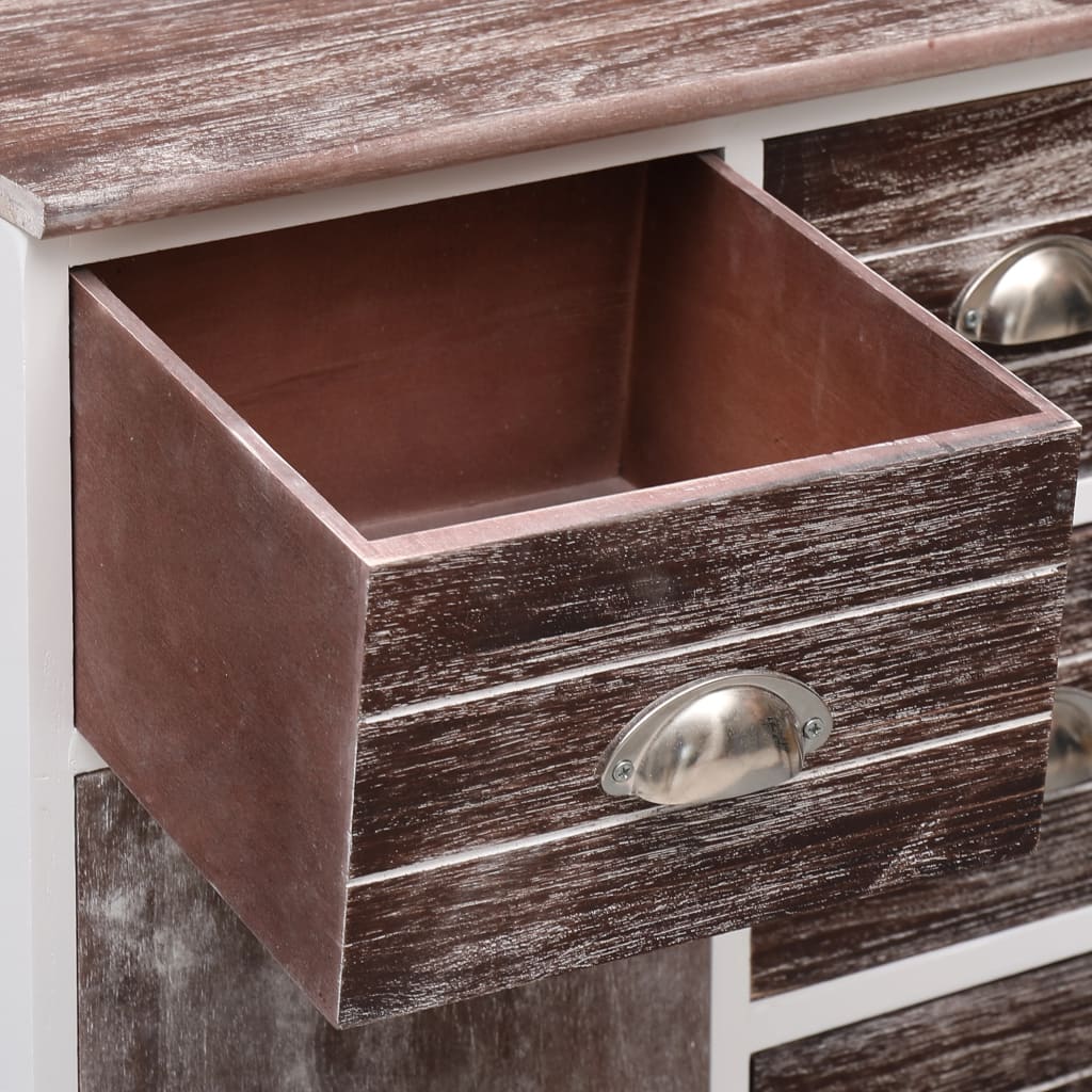 Dressoir met 10 lades 113x30x79 cm hout bruin