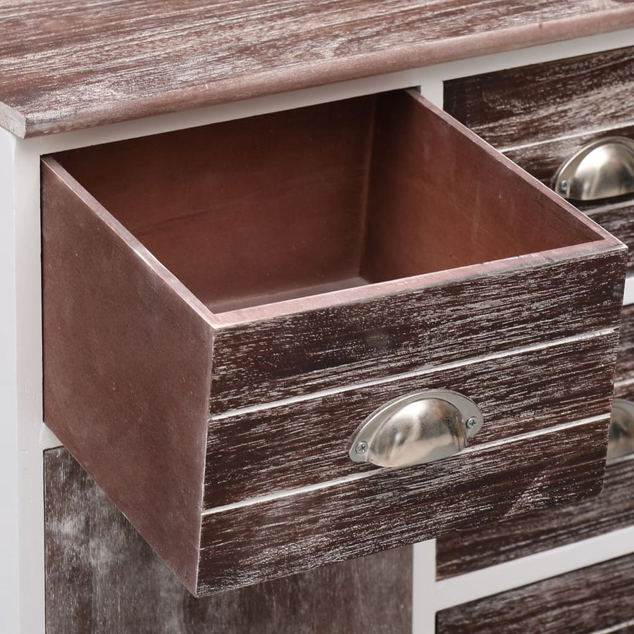 Dressoir met 10 lades 113x30x79 cm hout bruin