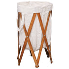 Wasmand inklapbaar hout crème