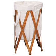 Wasmand inklapbaar hout crème
