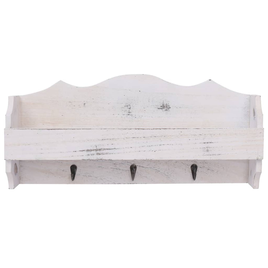 Wandkapstok Hout 50x10x23 cm Wit