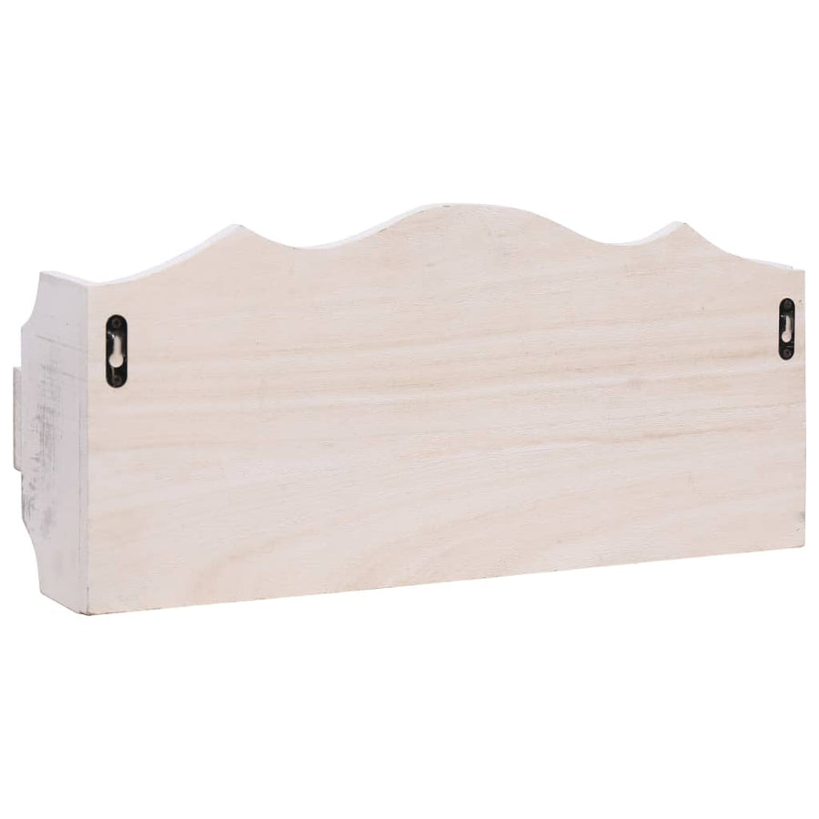 Wandkapstok Hout 50x10x23 cm Wit