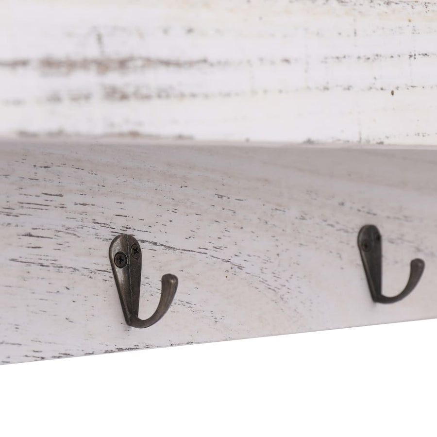 Wandkapstok Hout 50x10x23 cm Wit