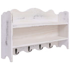 Wandkapstok 50x10x30 cm paulowniahout wit