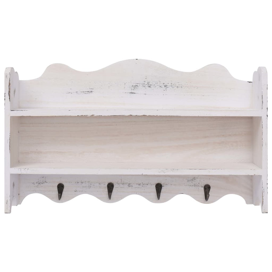 Wandkapstok Hout 50x10x30 cm Wit