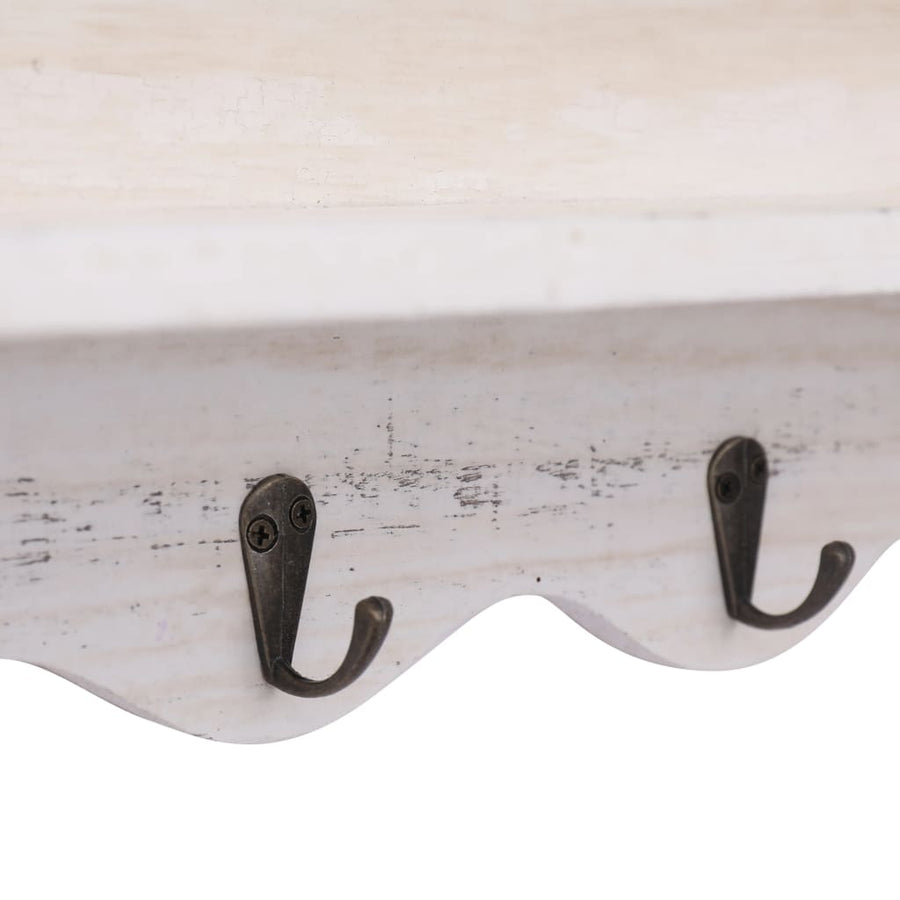 Wandkapstok Hout 50x10x30 cm Wit