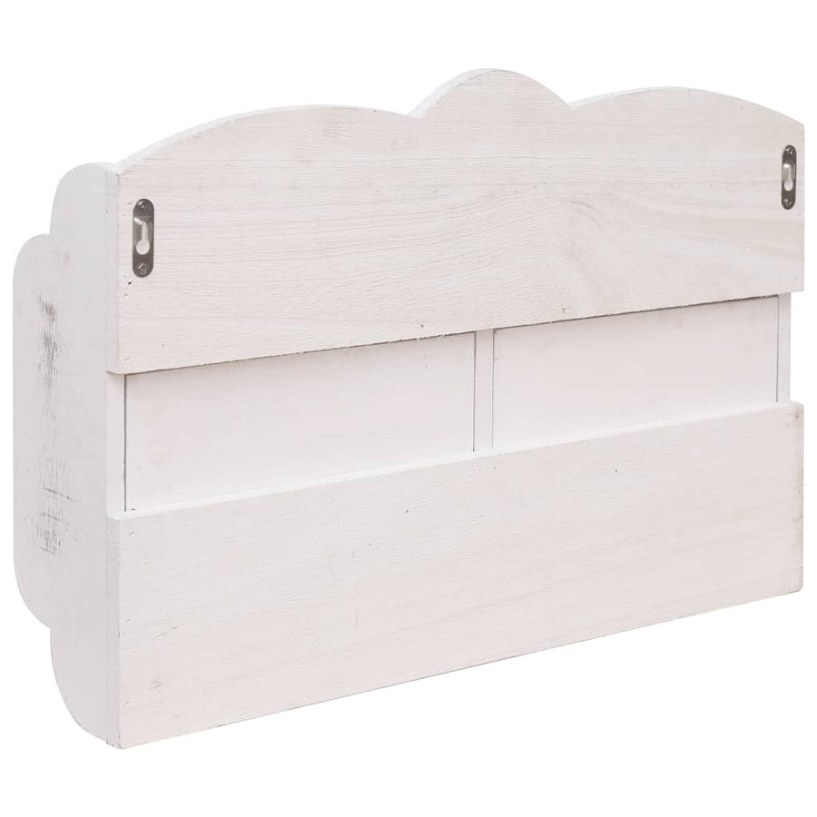 Wandkapstok 50X10X34 Cm Hout Wit