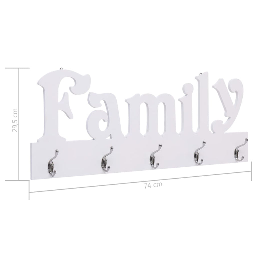 Wandkapstok Family 74X29,5 Cm Wit (family)