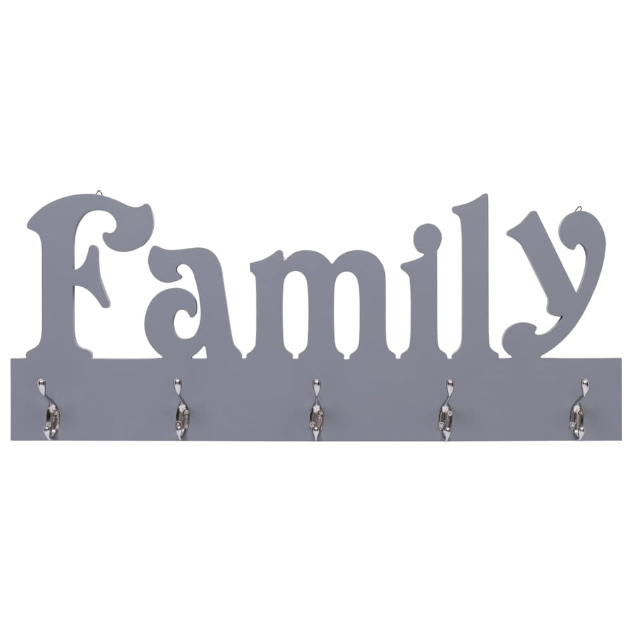 Wandkapstok Family 74X29,5 Cm Grijs Grijs (family)