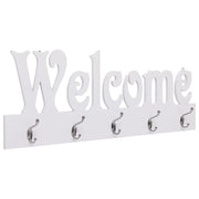 Wall coat rack WELCOME 74x29.5 cm white