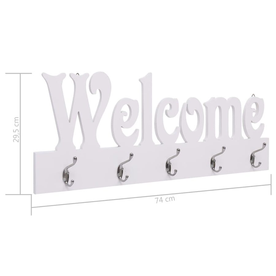 Wandkapstok Welcome 74X29,5 Cm Wit Wit (welcome)