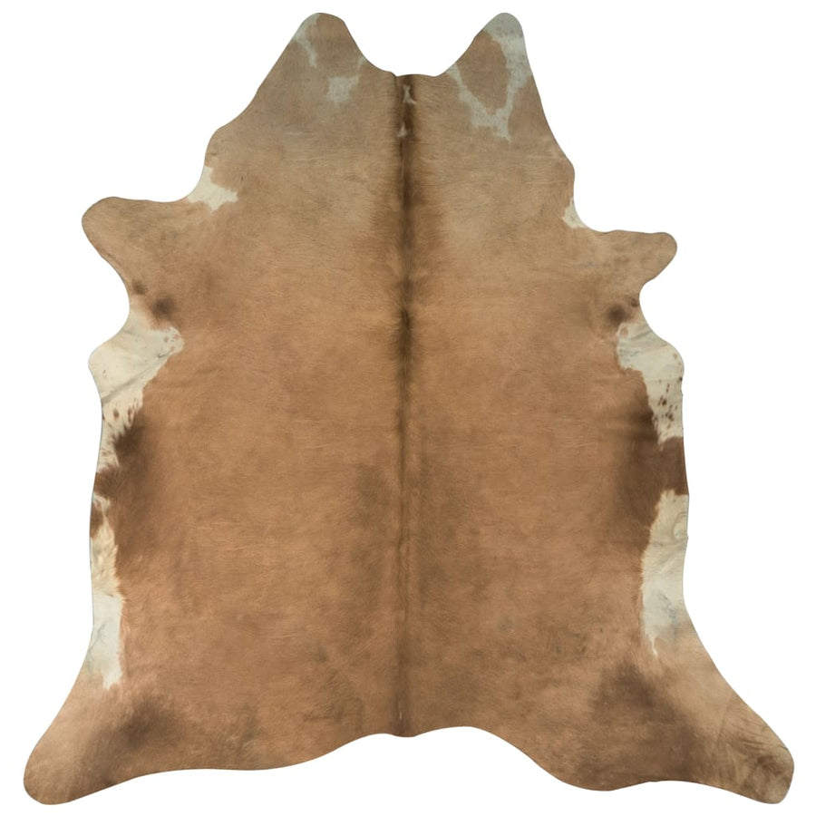 Vloerkleed Echte Runderhuid 150 x 170 cm Bruin en wit