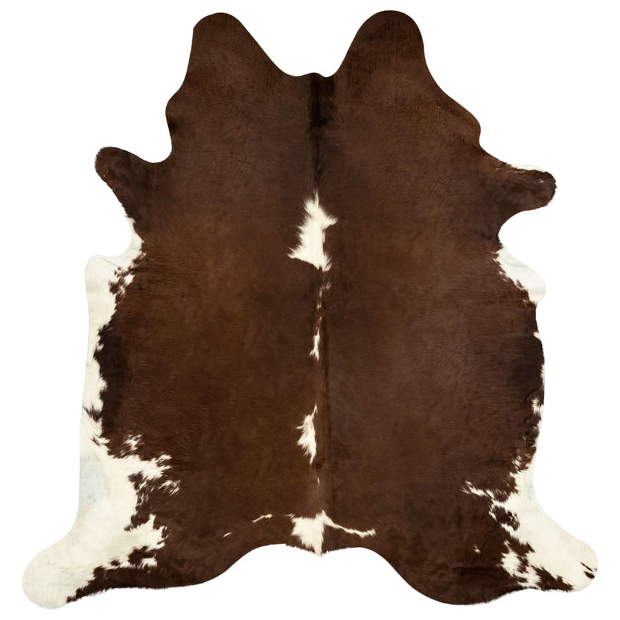 Vloerkleed Echte Runderhuid 150 x 170 cm Bruin en wit