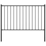 Schuttingpaneel met palen 170x75 cm zwart gepoedercoat staal