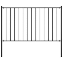 Hekpaneel Met Palen ,7X0,75 M Gepoedercoat Staal 1.7 x 0.75 m Zwart