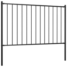 Hekpaneel Met Palen ,7X0,75 M Gepoedercoat Staal 1.7 x 0.75 m Zwart