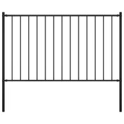Hekpaneel met palen 170x125 cm zwart staal