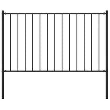 Hekpaneel Met Palen ,7X,25 M Gepoedercoat Staal 1.7 x 1.25 m Zwart
