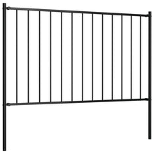 Hekpaneel Met Palen ,7X,25 M Gepoedercoat Staal 1.7 x 1.25 m Zwart