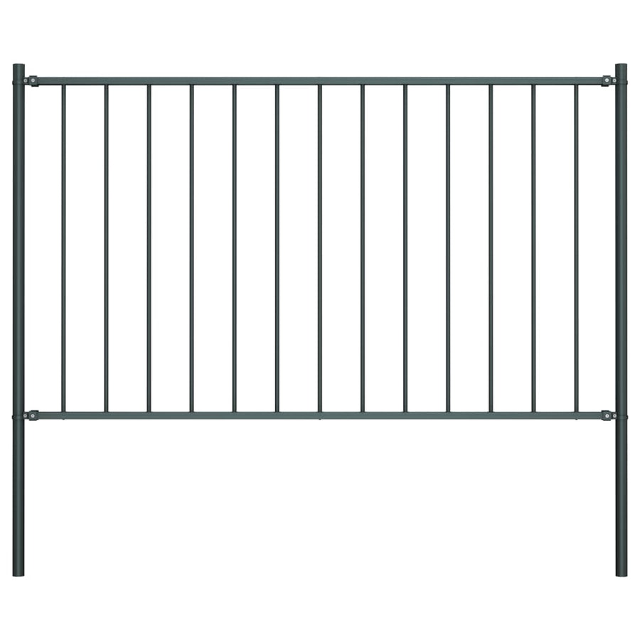 Hekpaneel met palen 1,7x0,75 m gepoedercoat staal antraciet 1.7 x 0.75 m Antraciet