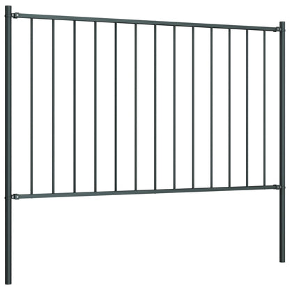 Hekpaneel met palen 1,7x0,75 m gepoedercoat staal antraciet 1.7 x 0.75 m Antraciet