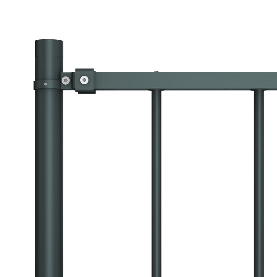 Hekpaneel met palen 1,7x0,75 m gepoedercoat staal antraciet 1.7 x 0.75 m Antraciet