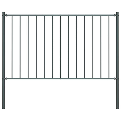 Hekpaneel met palen 1,7x1 m gepoedercoat staal antraciet 1.7 x 1 m Antraciet